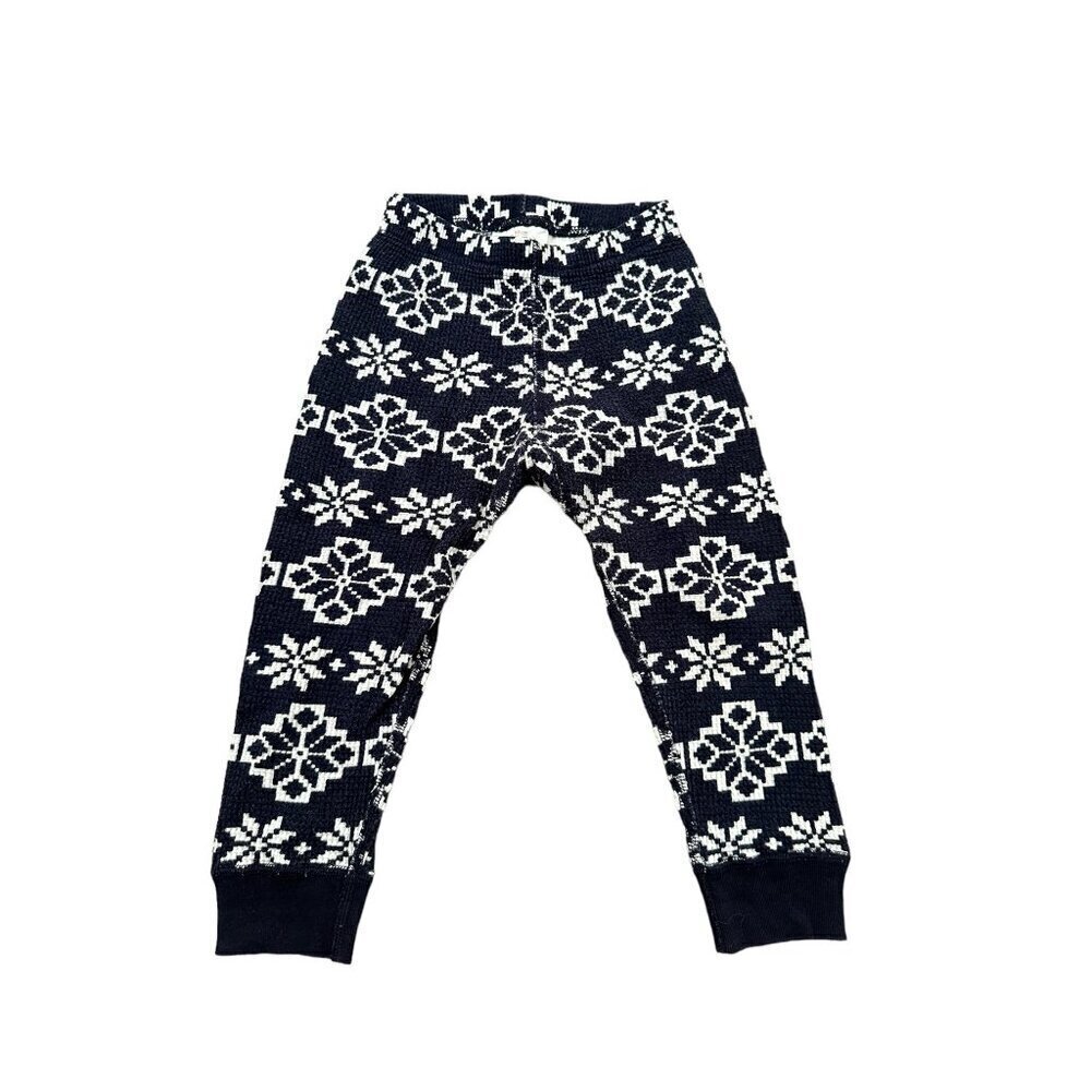 Hanna Andersson Organic Cotton Snowflake Pajama Set 18-24 Months Navy & White - Picture 3 of 7